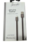 Samantha Taylor Genuine Leather Lightening To Usb Cable 3' - Black. Fixed Price $14.95.