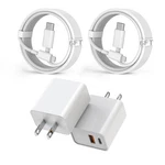 Fitquipment Fast 20W Dual Port Qc+ Usb Charger 2PACK White 6FT Cable. Fixed Price $15.84.