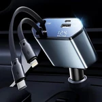 4-IN-1 Retractable Car Charger, 2.6FT Usb-c Cable Adapters. Fixed Price $29.99.
