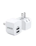 Anker 2-PACK Dual Port 12W Usb Charger Block With Foldable 2PACK, White. Fixed Price $24.24.