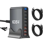 Squarewiz 635W Gan Super Fast Charging STATION,8 Port Usb Charger Dark Gray. Fixed Price $84.29.