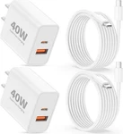 Iphone 17 16 15 Pro Max Charger Fast Charging, 2-PACK 40W Dual Port Usb. Fixed Price $24.98.