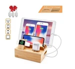 Bamboo Charging Dock Station Charger Holder For Iphone Android Apple Watch. Fixed Price $26.99.