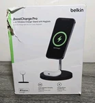 Belkin Boost Pro 2-IN-1 Wireless Charger Stand With Magsafe Black.. Fixed Price $34.99.