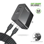 45W Wall Charger Gan Dual Usb-c For Samsung S25 S24 S23 Ultra Iphone 17 Pro Max. Fixed Price $27.99.