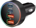 Car Charger Usb C, 4-PORT 90W Super Fast Charging Phone Black. Fixed Price $25.68.