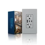 Topeler Usb Outlets Receptacles, 30W 6.0A 3-PORTS Wall Outlet, 20A, Grey. Fixed Price $20.44.
