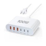 100W Usb Fast Charger Block Compact Gan 6 Port Pd And Qc Wall C.... Fixed Price $28.85.