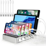 6 Port Usb Charging Station Fast Charger Dock For Iphone Ipad Tablet Silver. Fixed Price $64.99.