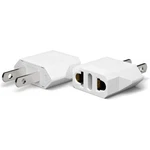 European To Us Plug Adapter, Unidapt Of 2, White 2-PACK. Fixed Price $9.89.