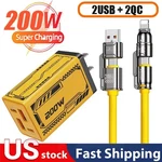200W Gan Multi Port Charger Dual Pd Usb For Samsung Iphone Fast Charging. Fixed Price $12.99.