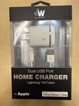 Just Wireless Dual Usb Port 17 Watt Charger + Mfi-certified Lightning 5 Ft Cable. Fixed Price $9.86.