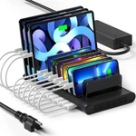 Usb Charging Station, Fast 120W 10 Port Tablet Black. Fixed Price $102.85.