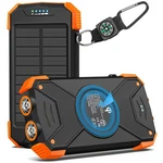 Blavor 10K Mah Solar Power Bank Qi Wireless Type-c Charger Dual Flashlight Orang. Fixed Price $49.12.