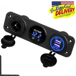 Dual Usb Port Marine Boat Car Rv Voltmeter 12V Socket 3 Hole Panel Kit. Fixed Price $19.08.