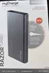 Mycharge Razor Turbo 16000MAH Power Bank Usb-c Pd/usb-a Qc, Gray, Cable. Fixed Price $32.00.