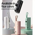 Power Bank 10000MAH Battery Small Mini Portable Charger With Built 2 Cables. Fixed Price $10.49.