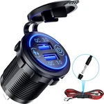 Quick 3.0 Dual Usb Charger Socket Waterproof 36W 12V 24V Outlet Fast. Fixed Price $16.04.