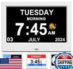 Timemoon Digital Calendar Alarm Clock For Elderly, 7" Day Date Display. Fixed Price $48.58.