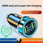 240W Car Charger Fast Charging Dual Usb Adapter With Digital Display For Phones. Fixed Price $6.58.