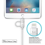 Iluv ICB267 2-IN-1 Sync/charge Lightning Cable With Micro Usb For Apple/android.. Fixed Price $12.99.