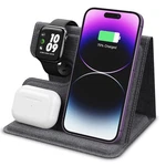 3-IN-1 Foldable Wireless Charging Station, Pu Leather Stand For Iphone, Airpo.... Fixed Price $105.95.