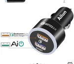 Ailun Car Charger Qualcomm Quick 3.0 Adapter Fast Dual Usb Port. Fixed Price $6.99.