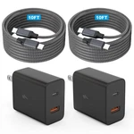 Extra Long 10FOOT 45W Samsung Usb Fast Charger Block Dual C-c, Black. Fixed Price $44.03.