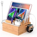 Pezin Hulin Bamboo Charging Station For Multiple Devices Include 5 Port Usb. Fixed Price $83.35.