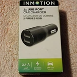 Inmotion Dual Usb Car Charger 2.4A Black Universal 12-24V Cigarette Lighter. Fixed Price $7.89.
