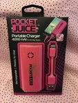 Tzumi Pocket Juice 4000 Mah Portable Charger Pink Color New Free Ship. Fixed Price $14.95.