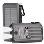 Kepswin Solar Charger 20,000MAH, Portable Power Bank, 4 Cables Outdoor Black. Fixed Price $59.70.