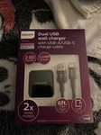Philips Dual Wall Charger W/usb-a/usb-c Cable (DLP6212C/37). Fixed Price $8.50.