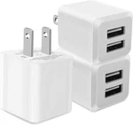 Ailkin 4327065251 Dual Port 2.1AMP Usb Battery Charger Adapter, White - Pack. Fixed Price $7.80.