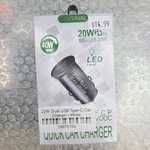 Epoch 20W Dual Usb Type-c Car Charger Fast Led Lamp TE-P10 White/black. Fixed Price $12.99.