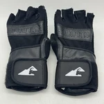 Hillbilly Wrist Guard Gloves Half Finger Black Leather Size Medium. Fixed Price $25.00.