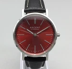 Axcent Of Scandinavia Unisex Watch 36MM Red Dial Black Leather X7800 New Battery. Fixed Price $25.99.