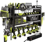Power Tool Organizer Wall Mount With Charging Station 4 Layer 6 Slot Black. Fixed Price $78.29.