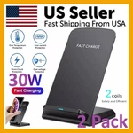2 Pack Wireless Fast Charger Stand Dock Cradle For Apple Iphone Samsung Galaxy. Fixed Price $15.74.
