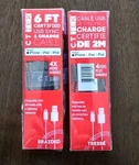 Pack Of 2 Ct Tek Micro Usb Sync And Charge Cable Cord Iphone 6FT. Braided. Fixed Price $14.95.