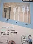 Press Play 18W Usb-c 3PK Fast Charge Multi-length Cables 1.4FT / 10FT Nib. Fixed Price $19.95.