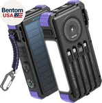 Solar Power Bank 20000MAH Built-in Cables, Wireless Charger For Phones & Apple. Fixed Price $66.21.
