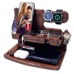 Wireless Qi Charging Dock Station Wood Phone Holder Stand Usb Hub For Men Dad. Fixed Price $44.03.