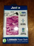 Justin 2,500 Mah Power Bank - New. Fixed Price $5.00.