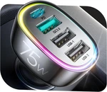 75W Car Charger Usb For Iphone 17, 4-PORT Super Fast Cigarette Lighter Adapter. Fixed Price $37.99.