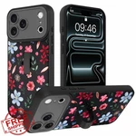 Iphone 17 Pro Aigomara Flower Case Kickstand Black Floral Women. Fixed Price $44.99.