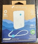 Nimble Champ 10,000MAH 20W Pd Fast Portable Charger Power Bank - White New. Fixed Price $18.99.