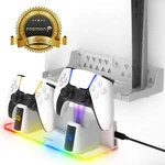 Fosmon Wall Mount Stand Kit With Rgb Light Dual Charging Dock For PS5 / Slim. Fixed Price $37.99.