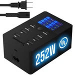 Sabrent Charger, 252W Desktop Charging Station 8-PORT, Black. Fixed Price $131.71.