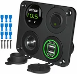 4 Gang Toggle Rocker Switch Panel Dual Usb Car Boat Marine Rv Truck Green Led. Fixed Price $17.95.